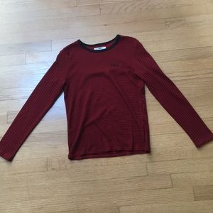 Red and black striped long sleeve small Vans shirt